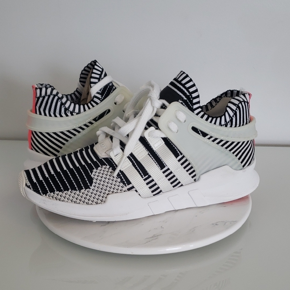 Adidas EQT ADV/ 91-16 Black and White Striped Sneakers